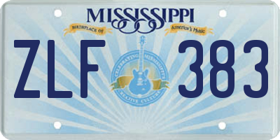 MS license plate ZLF383