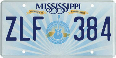 MS license plate ZLF384