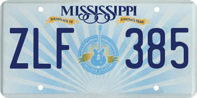 MS license plate ZLF385