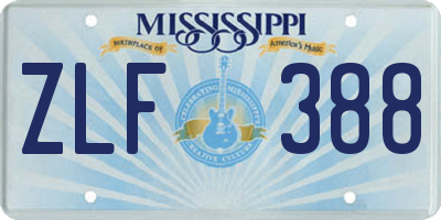 MS license plate ZLF388