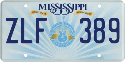 MS license plate ZLF389