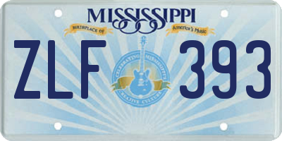 MS license plate ZLF393