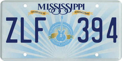 MS license plate ZLF394