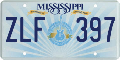 MS license plate ZLF397