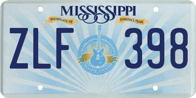 MS license plate ZLF398