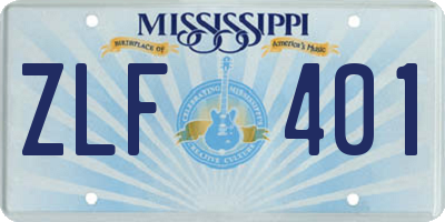 MS license plate ZLF401