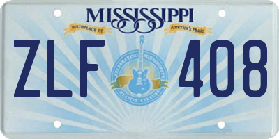 MS license plate ZLF408