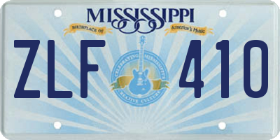 MS license plate ZLF410