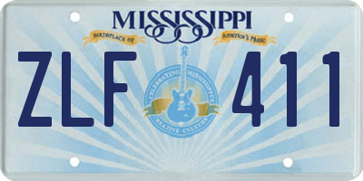 MS license plate ZLF411