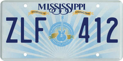MS license plate ZLF412