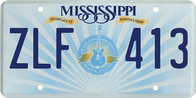 MS license plate ZLF413