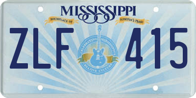 MS license plate ZLF415