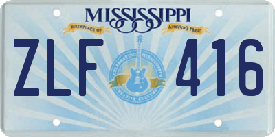 MS license plate ZLF416