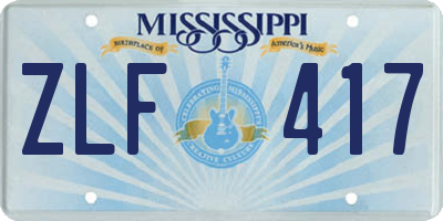 MS license plate ZLF417