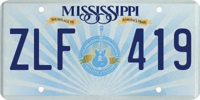MS license plate ZLF419