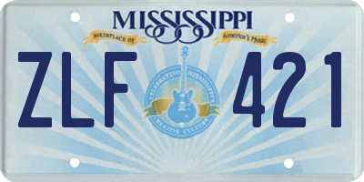 MS license plate ZLF421