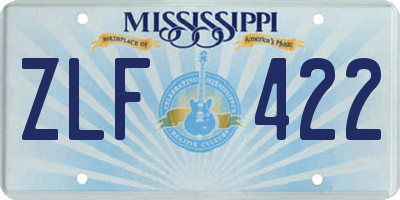 MS license plate ZLF422