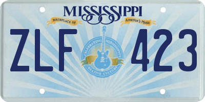 MS license plate ZLF423