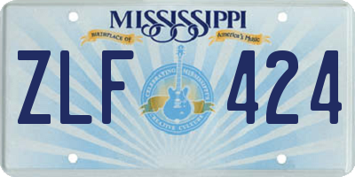MS license plate ZLF424