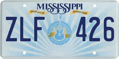 MS license plate ZLF426