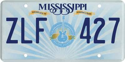 MS license plate ZLF427