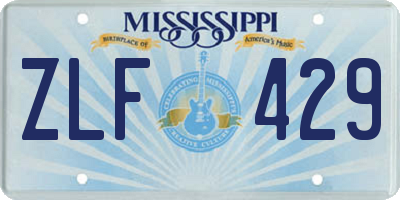 MS license plate ZLF429