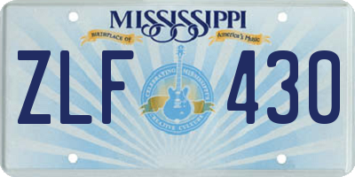 MS license plate ZLF430