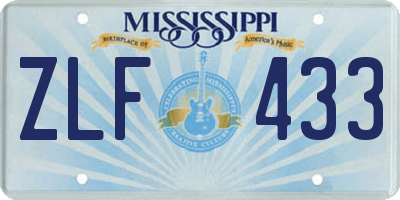 MS license plate ZLF433