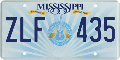 MS license plate ZLF435