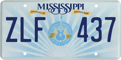 MS license plate ZLF437