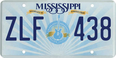 MS license plate ZLF438