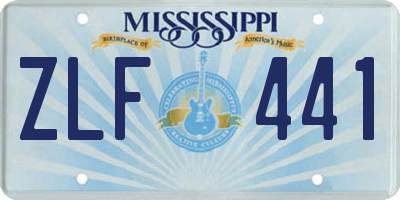 MS license plate ZLF441