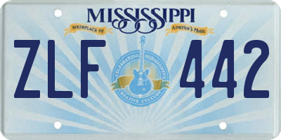 MS license plate ZLF442