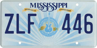 MS license plate ZLF446