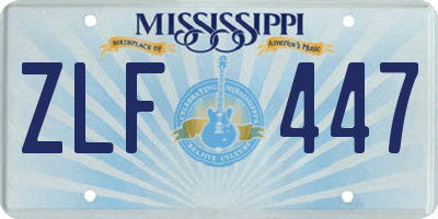 MS license plate ZLF447