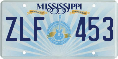 MS license plate ZLF453