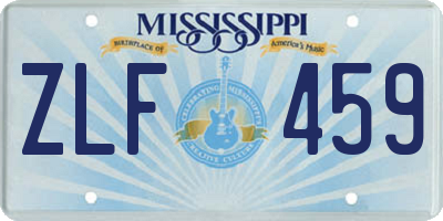 MS license plate ZLF459