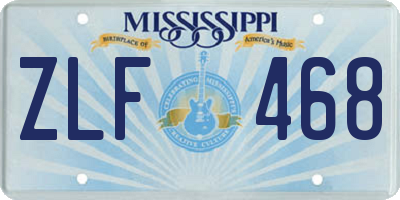 MS license plate ZLF468