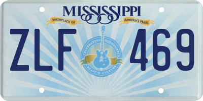MS license plate ZLF469