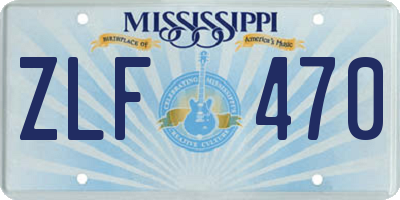 MS license plate ZLF470