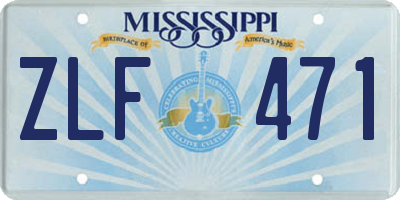 MS license plate ZLF471