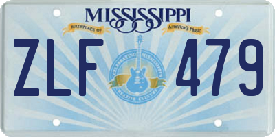 MS license plate ZLF479