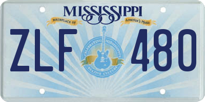 MS license plate ZLF480