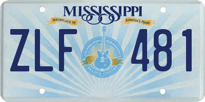 MS license plate ZLF481