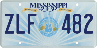 MS license plate ZLF482