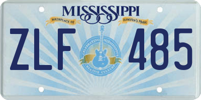 MS license plate ZLF485