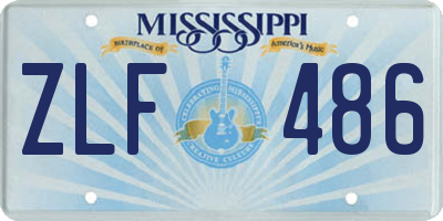 MS license plate ZLF486