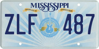 MS license plate ZLF487