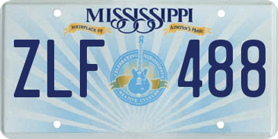 MS license plate ZLF488