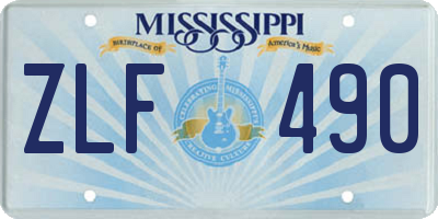 MS license plate ZLF490